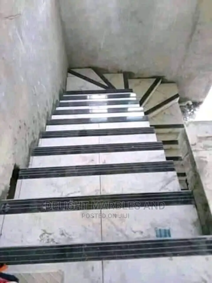 White Carrara Tiles for Staircase