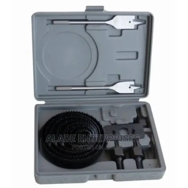 18 Pcs Carbon Steel Hole Saw Set With Flat Drill Bit 20-22