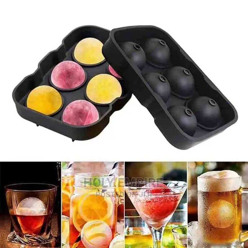 6 Holes Round Silicone Ice Cube Tray Mold Ball Ice Cube Ball