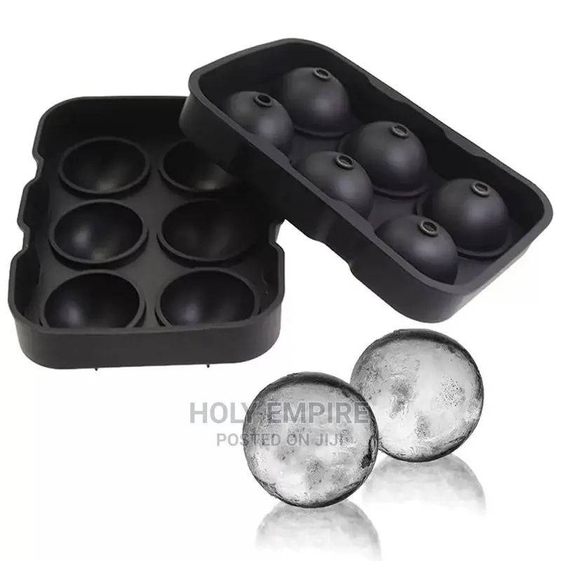 6 Holes Round Silicone Ice Cube Tray Mold Ball Ice Cube Ball