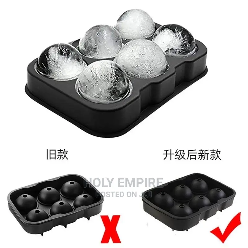6 Holes Round Silicone Ice Cube Tray Mold Ball Ice Cube Ball
