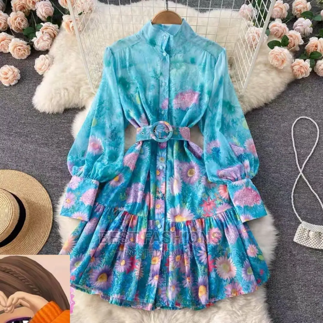 Trendy Floral Chiffon Short Dress
