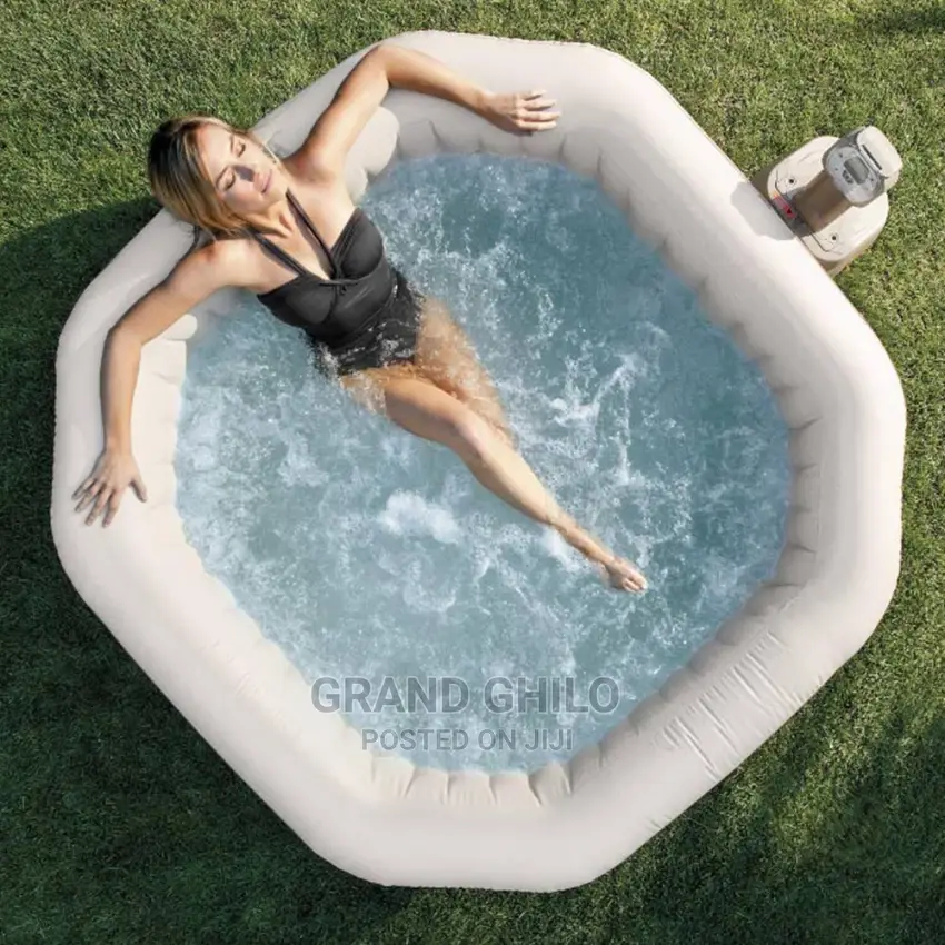 Intex Jet Bubble Deluxe Inflatable Hot Tub SPA Round 201x71