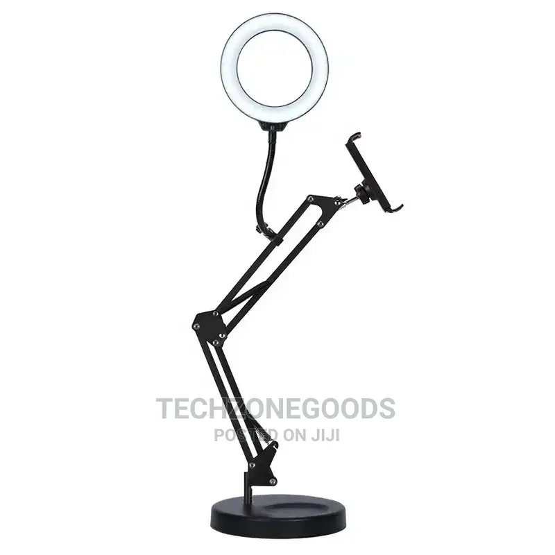 Professional Desktop Stand +9cm Ring Light for Live Video