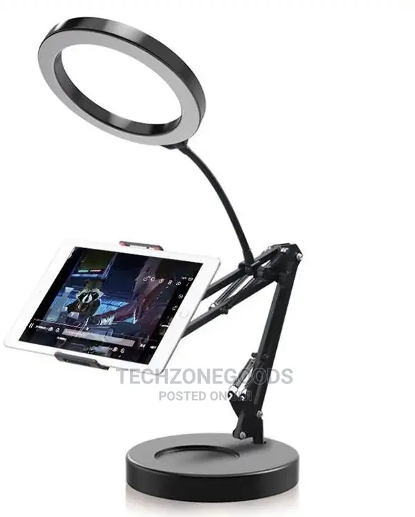 Professional Desktop Stand +9cm Ring Light for Live Video