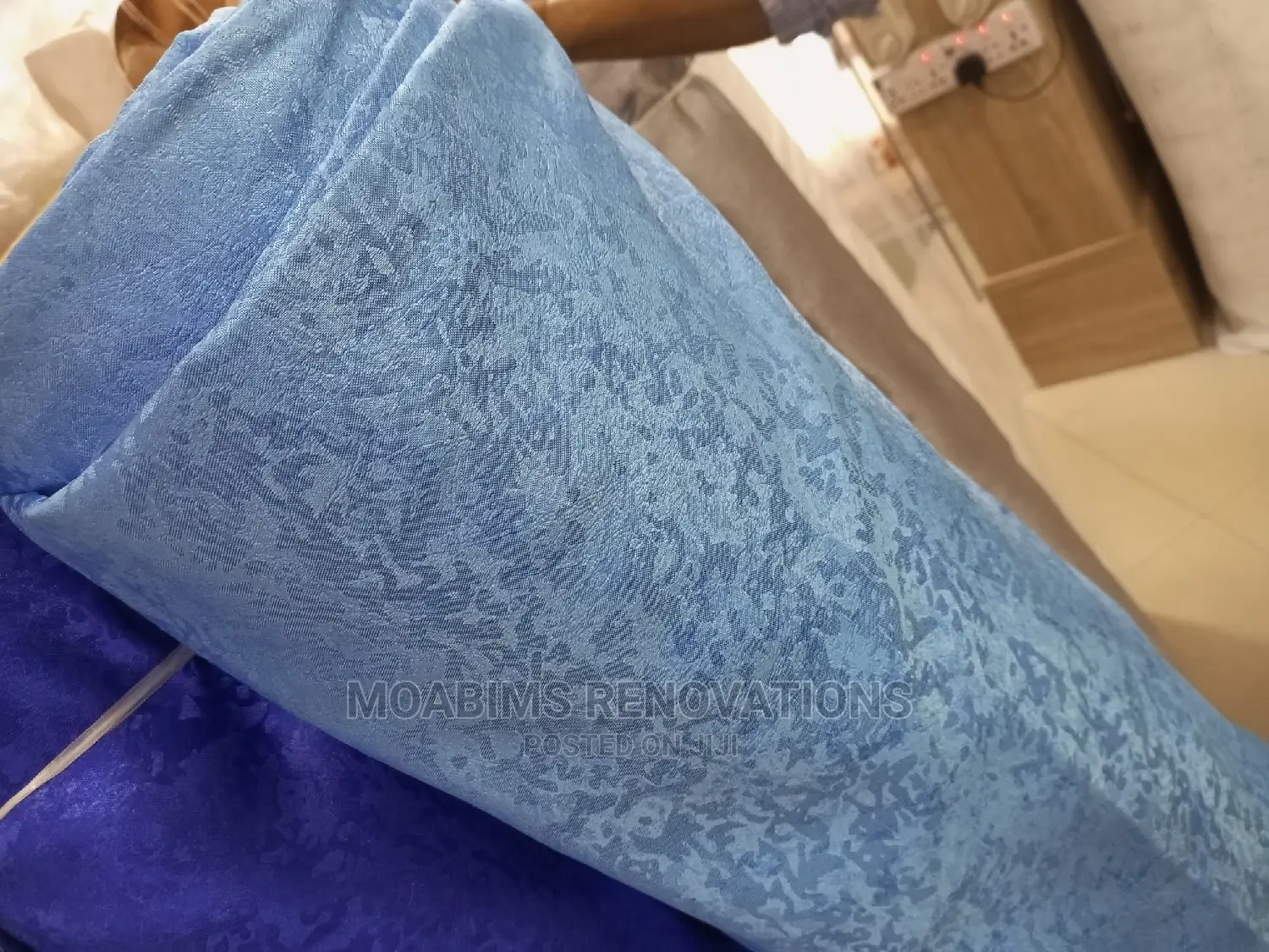 Turkish Sky Blue Curtain Fabrics