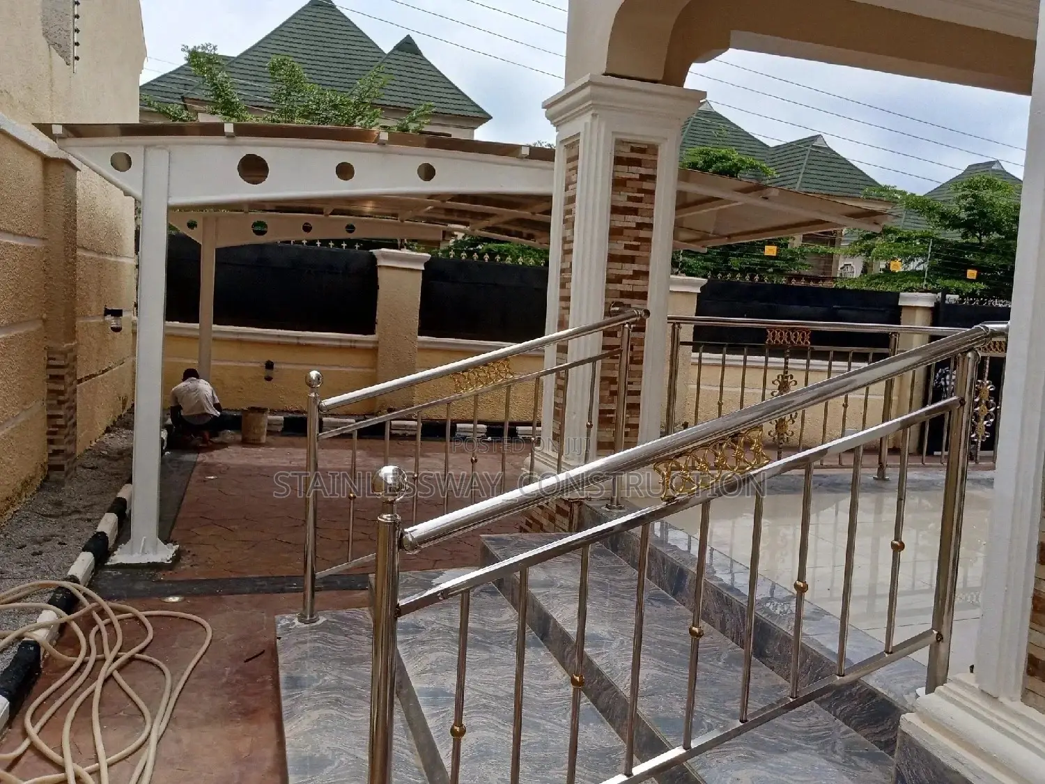 Front Entrance Beautification With Stainless Handrail
