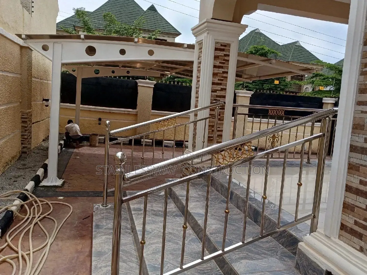 Front Entrance Beautification With Stainless Handrail