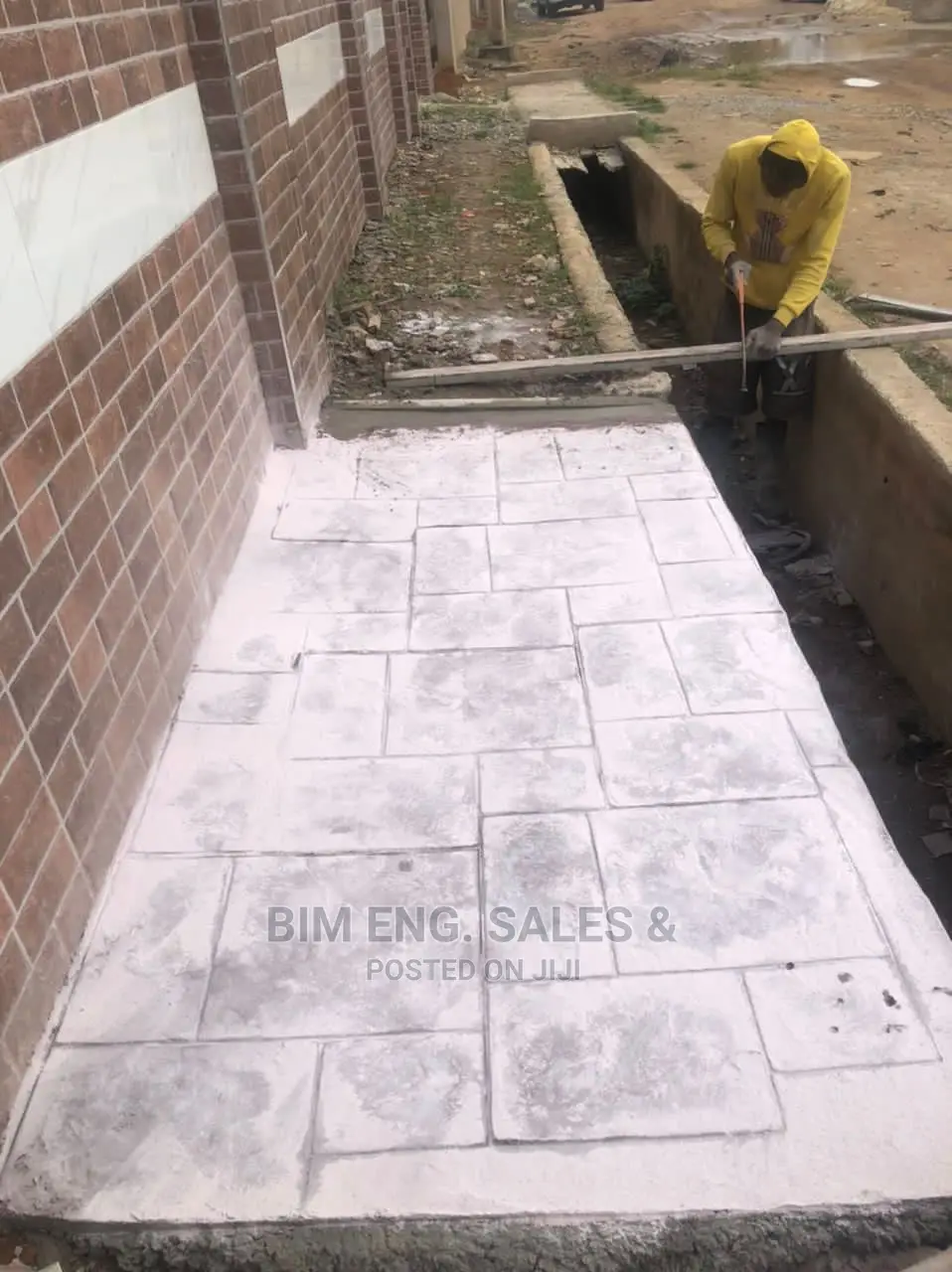 Concrete Stamped Floor Engraved Slab Patio Smooth Concrete
