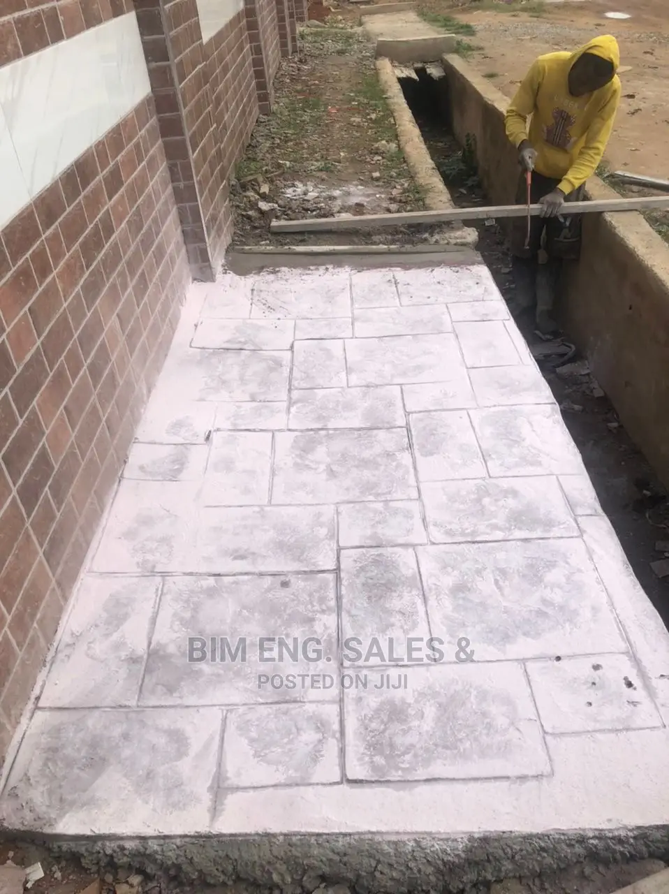 Concrete Stamped Floor Engraved Slab Patio Smooth Concrete