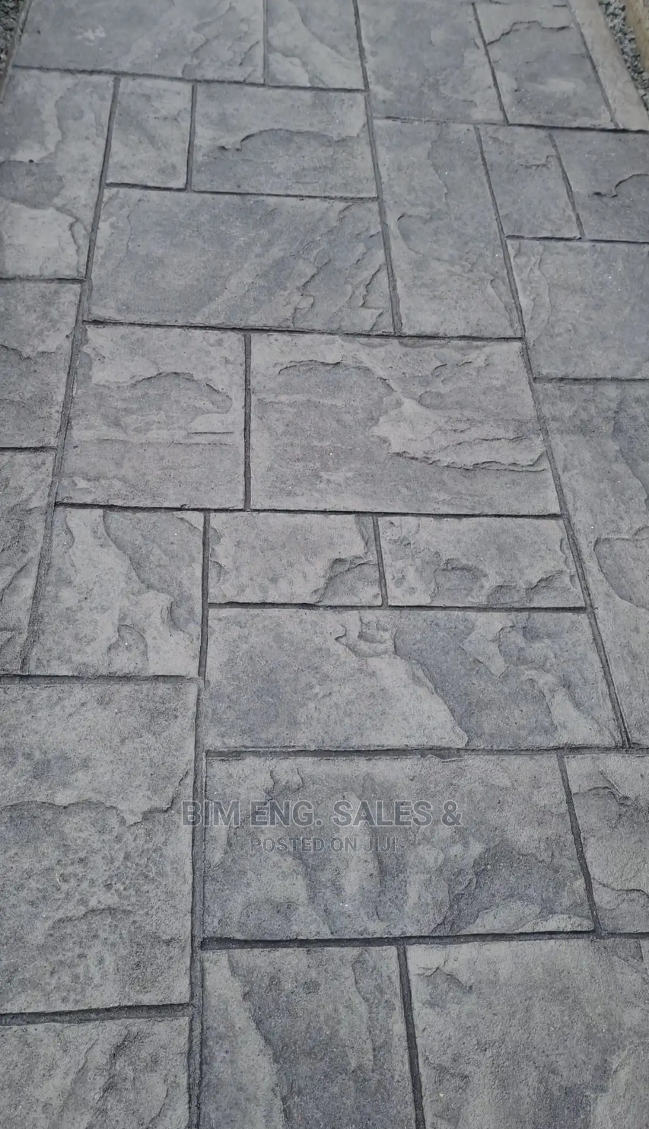 Concrete Ashler Printing in Grey Stone Flooring