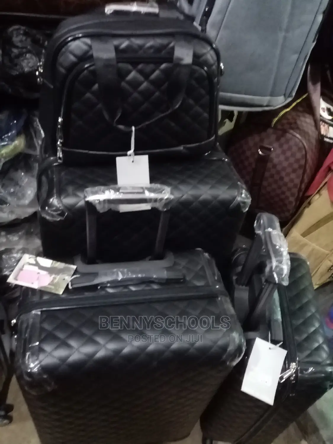 Set of 4 Imported Leather Chanel Traveling Luggage Boxes