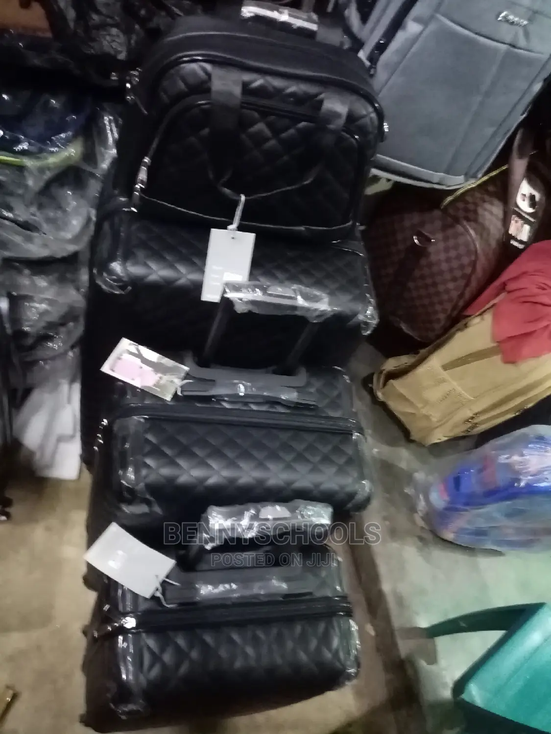 Set of 4 Imported Leather Chanel Traveling Luggage Boxes