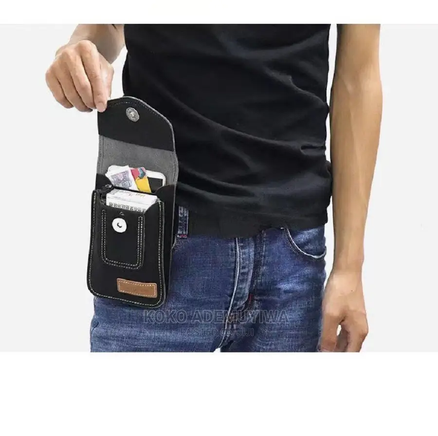 Handfree Leather Pocket Wallet Phone Pouch