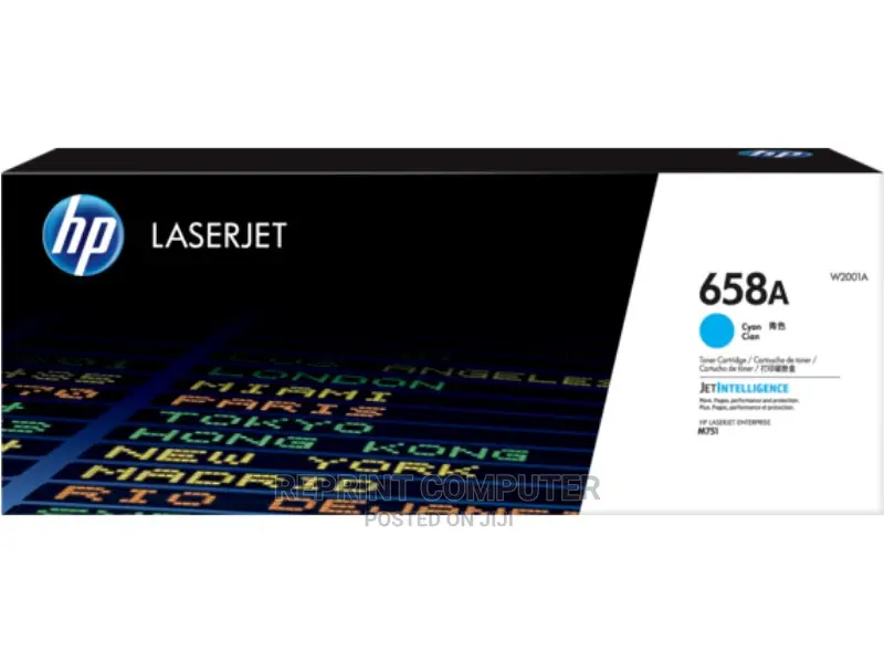HP 658A Cyan Original Laserjet Toner Cartridge, W2001A