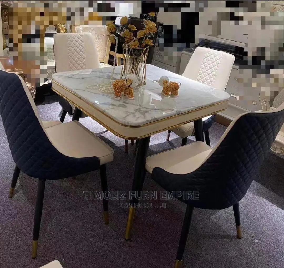 Classic Marble Dining Table With 4 Chairs