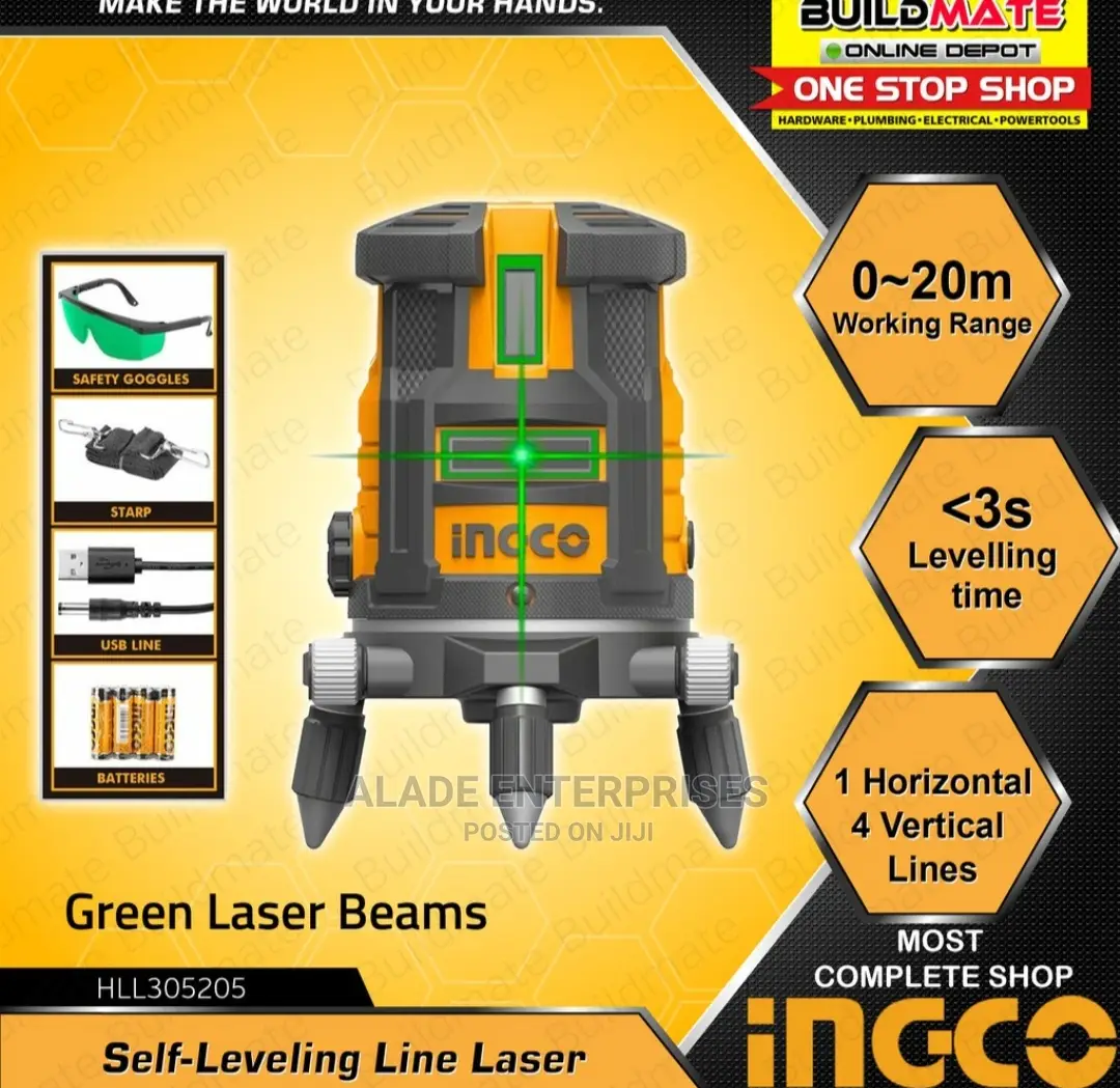INGCO Self-Leveling Line Laser Level Green Laser Beams