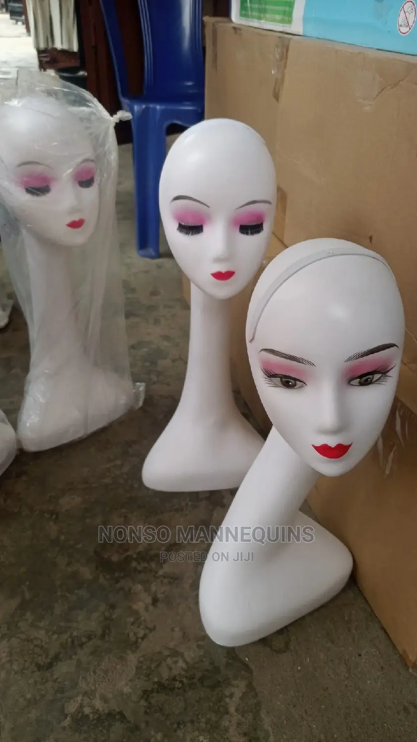 White Long Neck Mannequin Heads