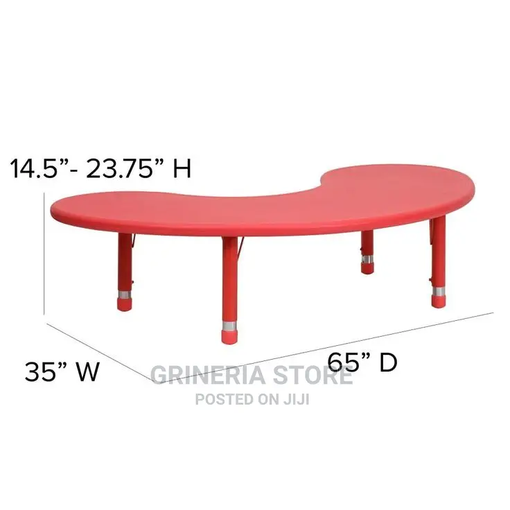 Pre Scchool Iron Leg Half Moon Table