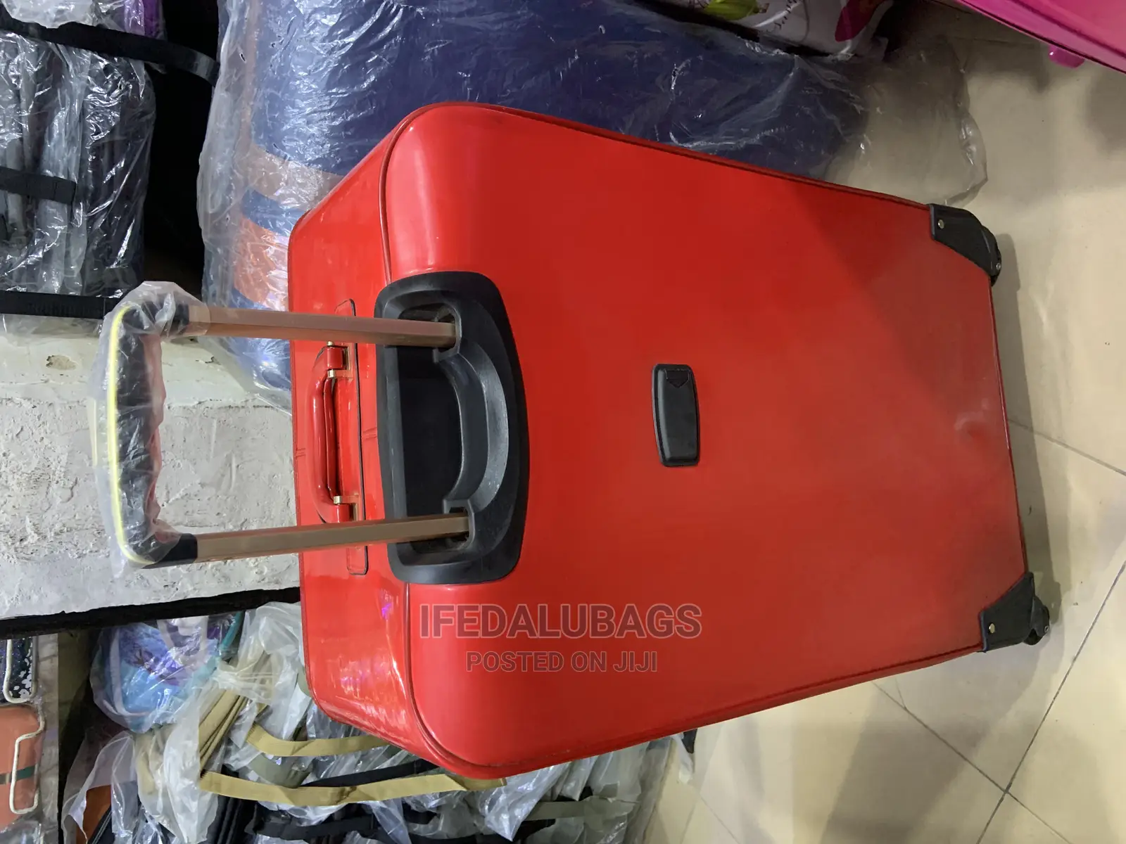 Big Size Imported Red Glossy Skin Traveling Luggage