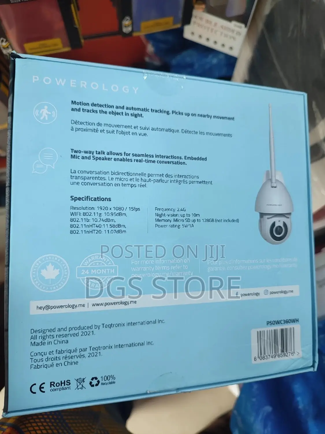 Powerology Wifi Smart Outdoor Camera 360