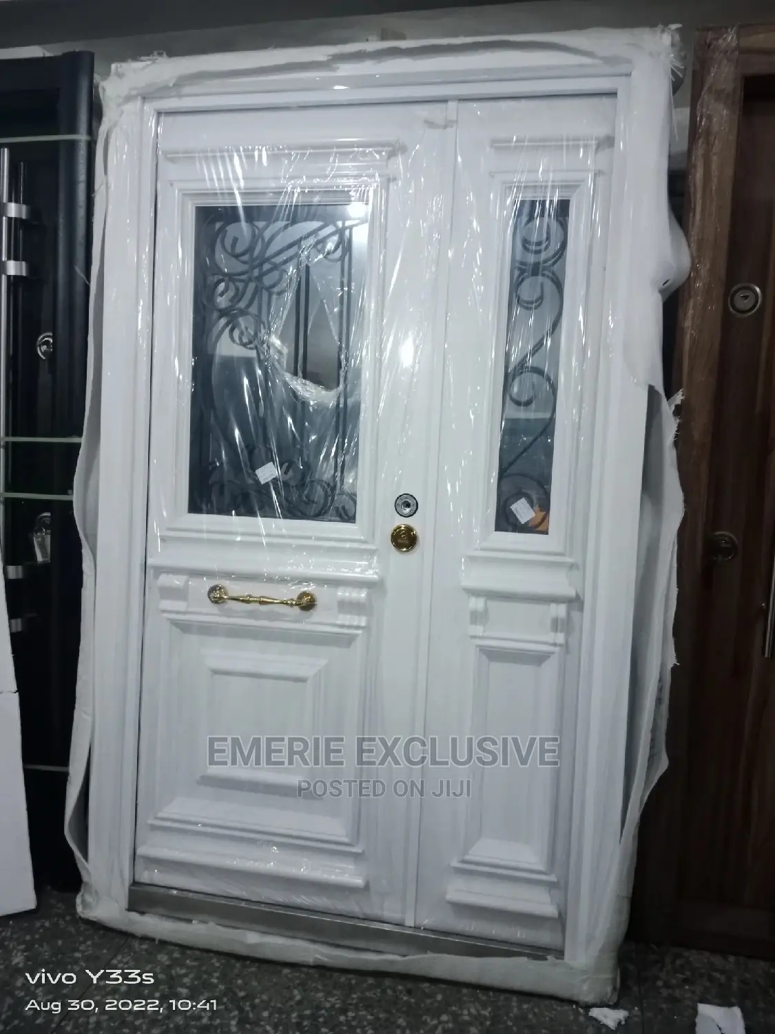 4ft: High Grade Security Entrance Copper Armored Glass Door