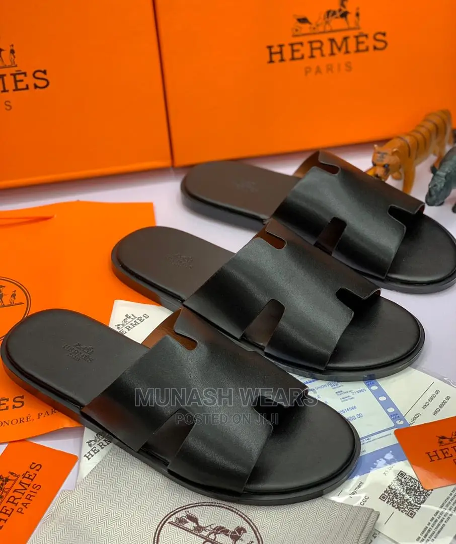 Hermes Leather Slipers
