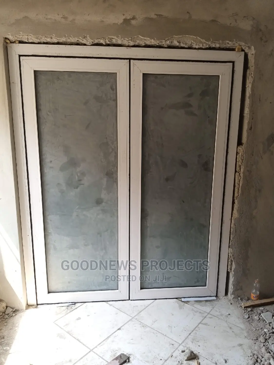 Aluminium Swing Door With Full Frosted Glass