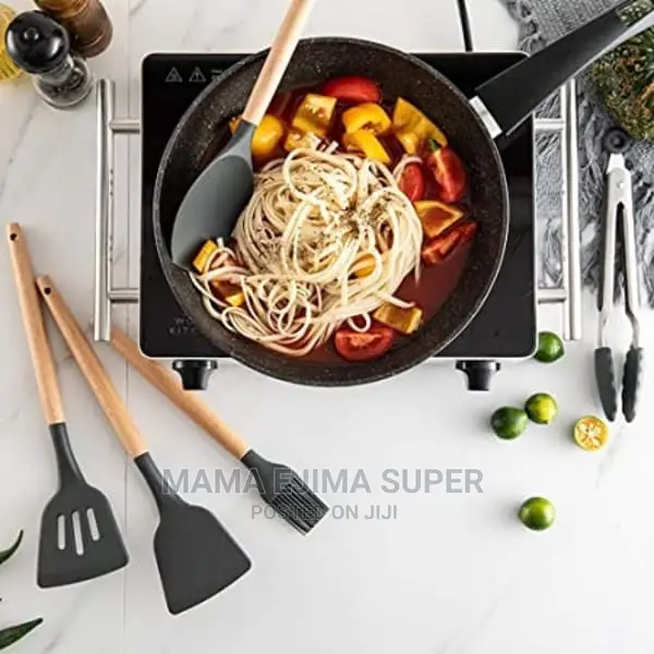 Silicone Cooking Utensils Set - Non-Stick Heat Resistant