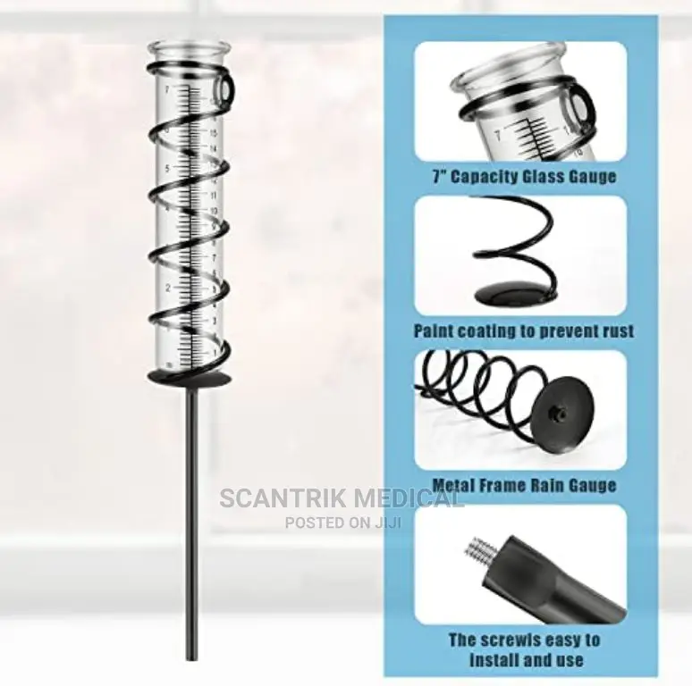 Portable Rain Gauge Tube Measuring Outdoor Collector Replace