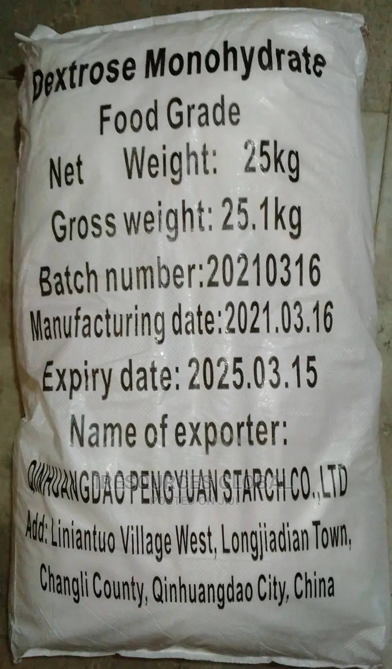 Dextrose Monohydrate (Glucose Powder) 25kg Bag