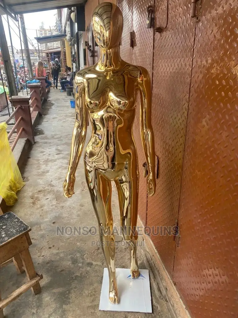 Size 8 Body Gold Chrome Female Faceless Mannequin Display