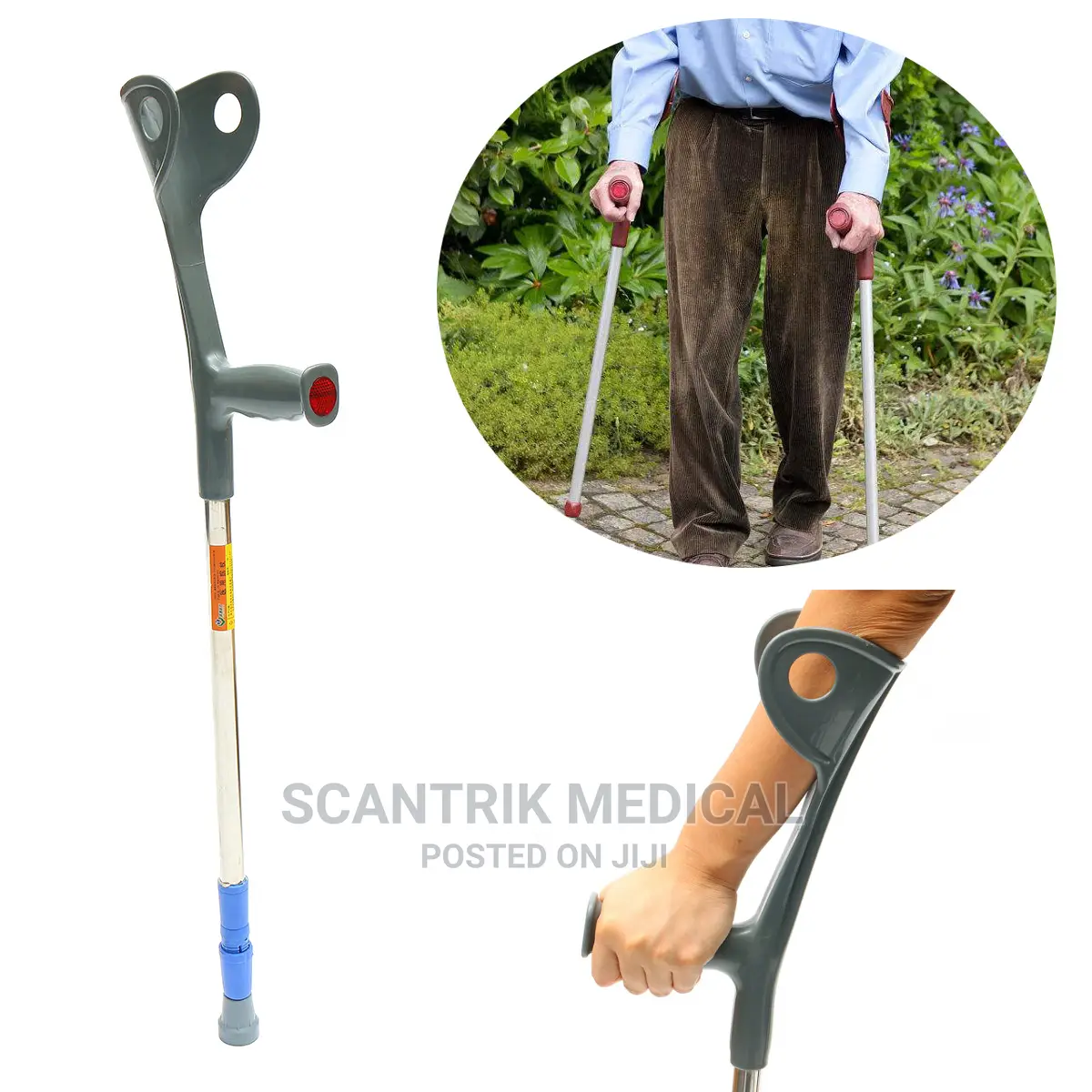 Portable Comfortable Adjustable Elbow Crutches