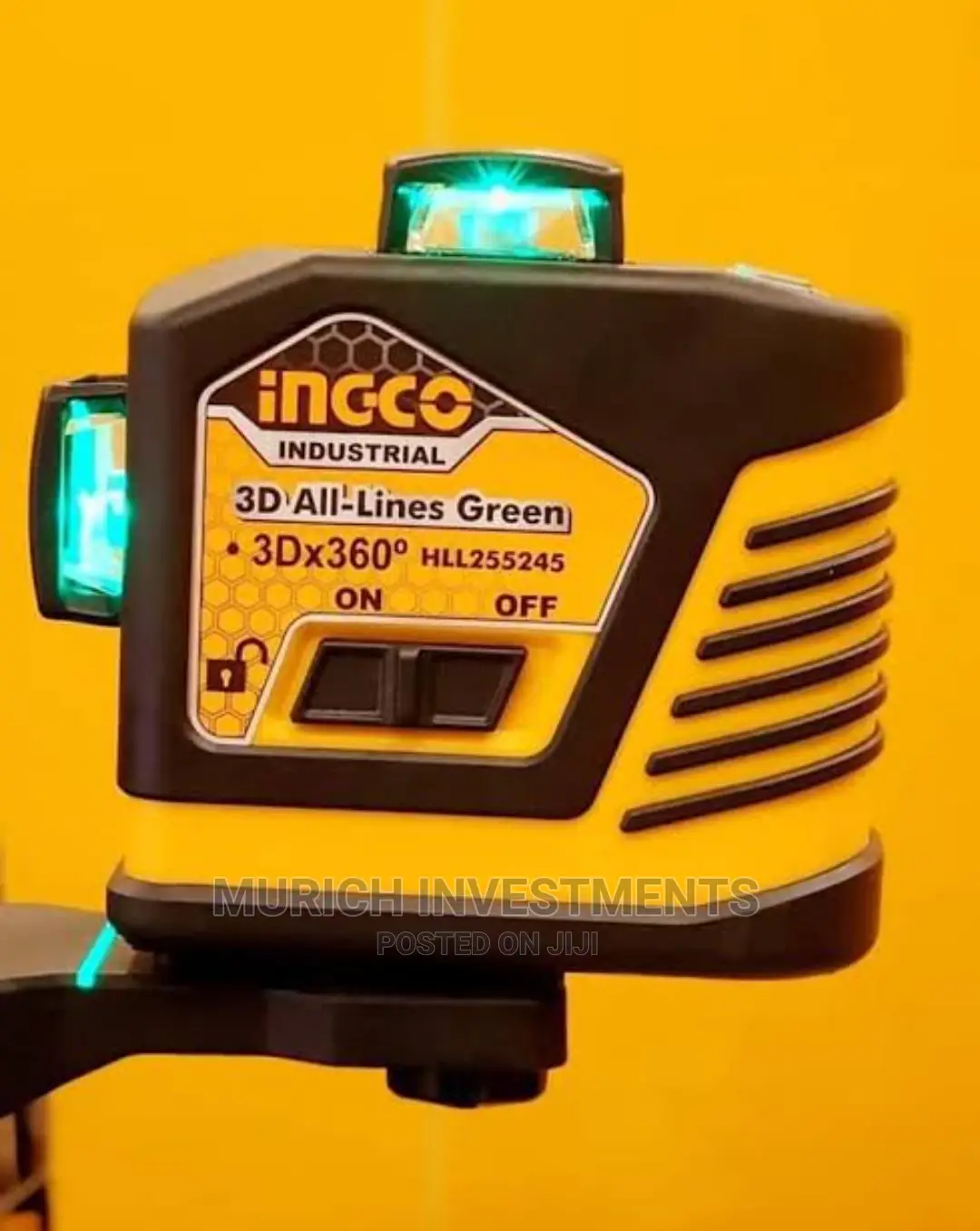 3D Green Self-Levelling 3600 Laser Level Ingco Hll255245