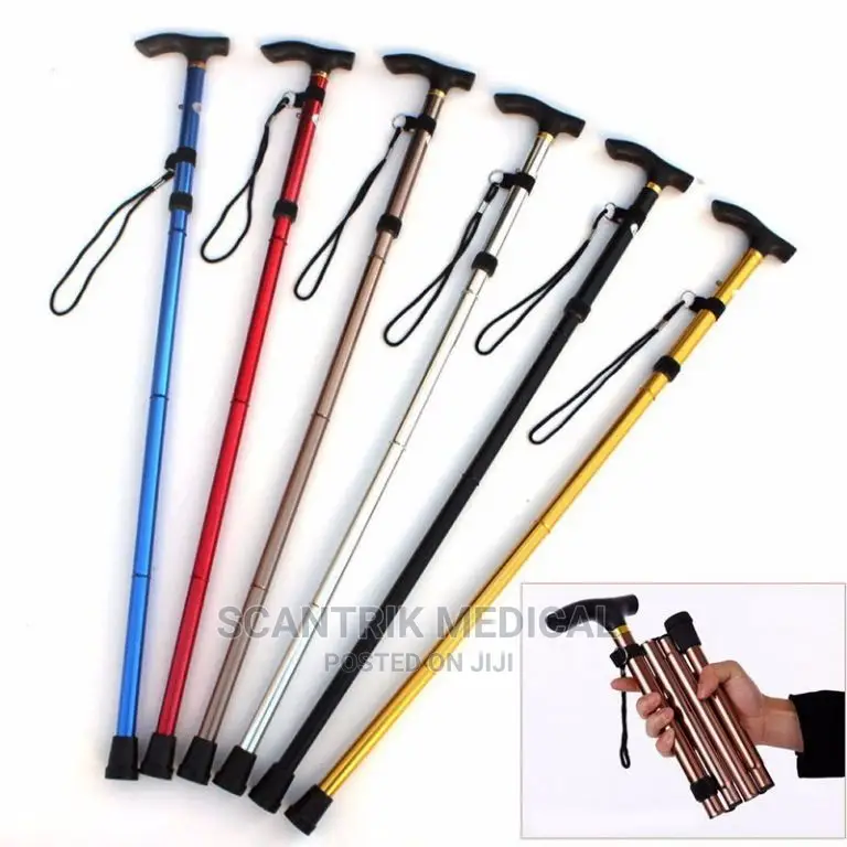 Aluminum Walking Stick Metal Folding Cane Adjustable