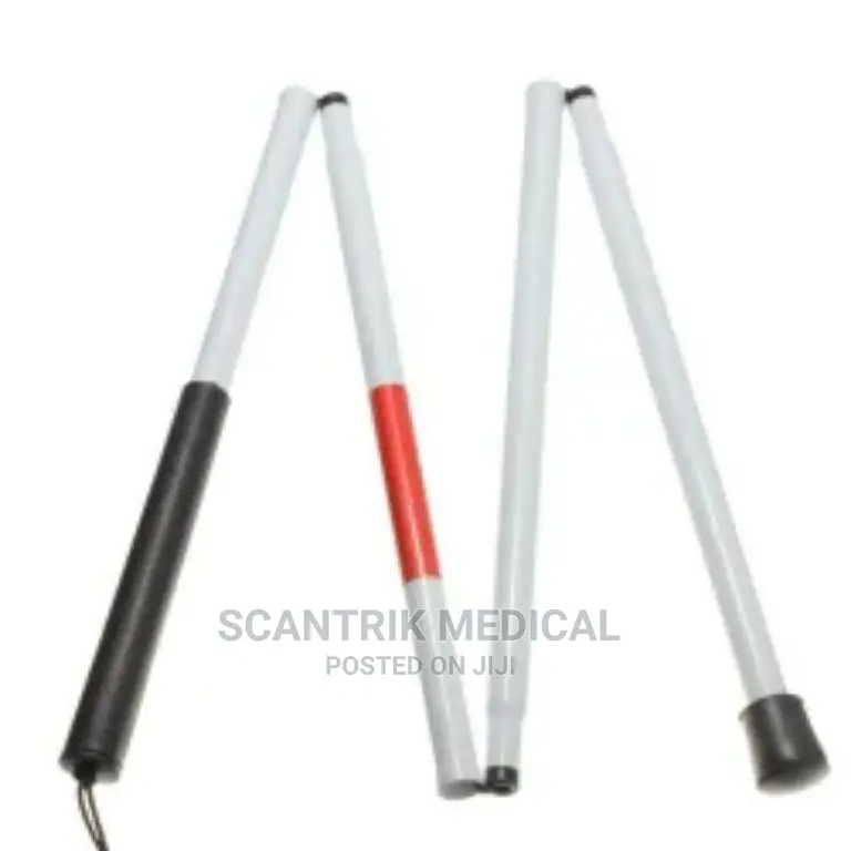 Folding Blind Cane With Red End and White Stick