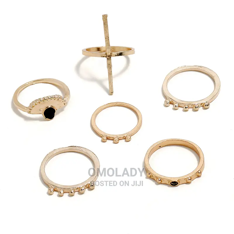 6pc Gold Plated Knuckle Ring Set