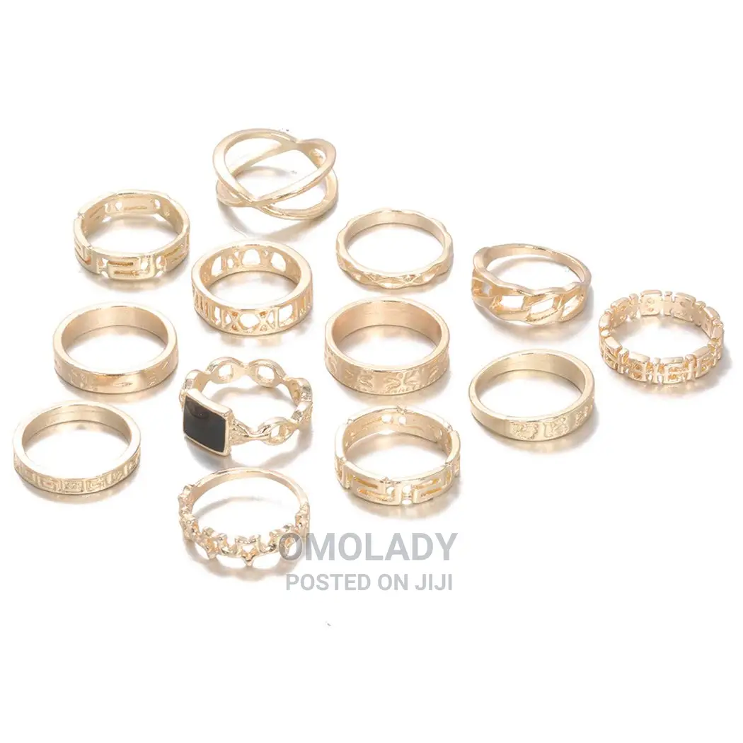 13 Pieces Knuckle Ring Set - Gold Plated