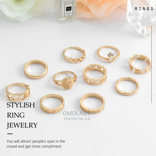 11pc Gold Plated Knuckle Ring Set