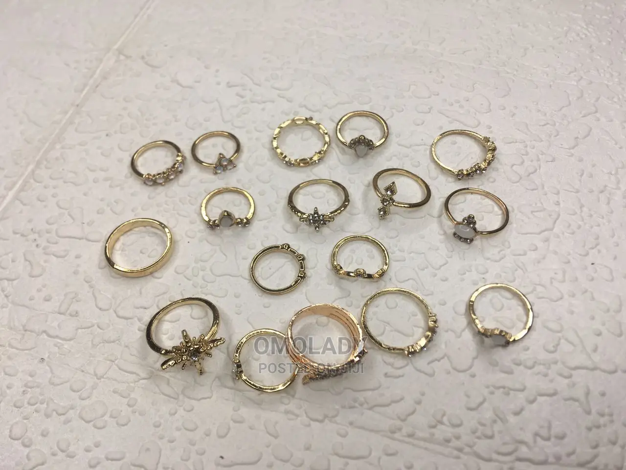17pc Gold Plated Knuckle Ring Set
