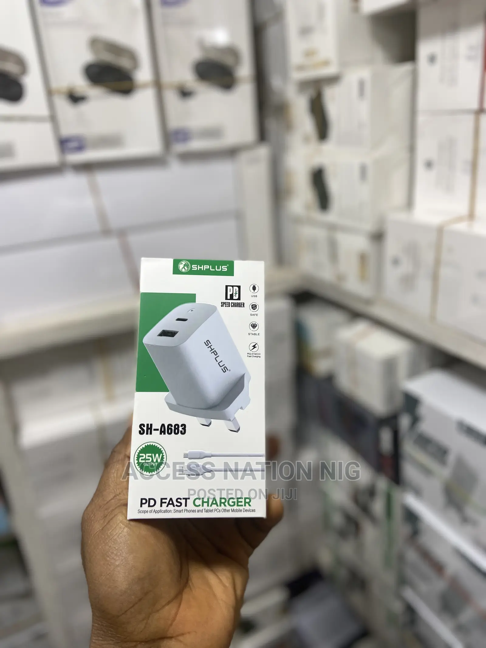 PD Fast Charger With Usb and Type C Output 25w SHPLUS