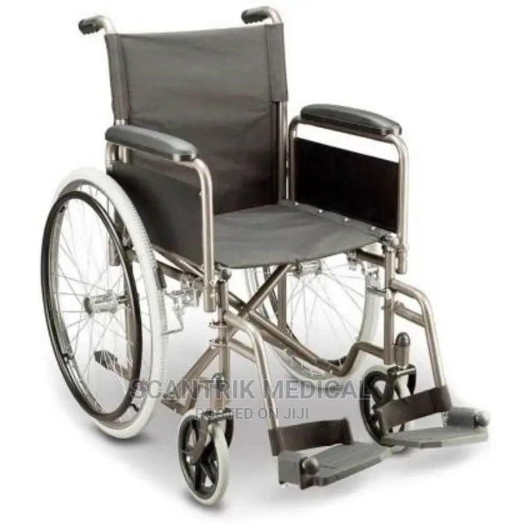 Stainless Steel Black Wheel Chair