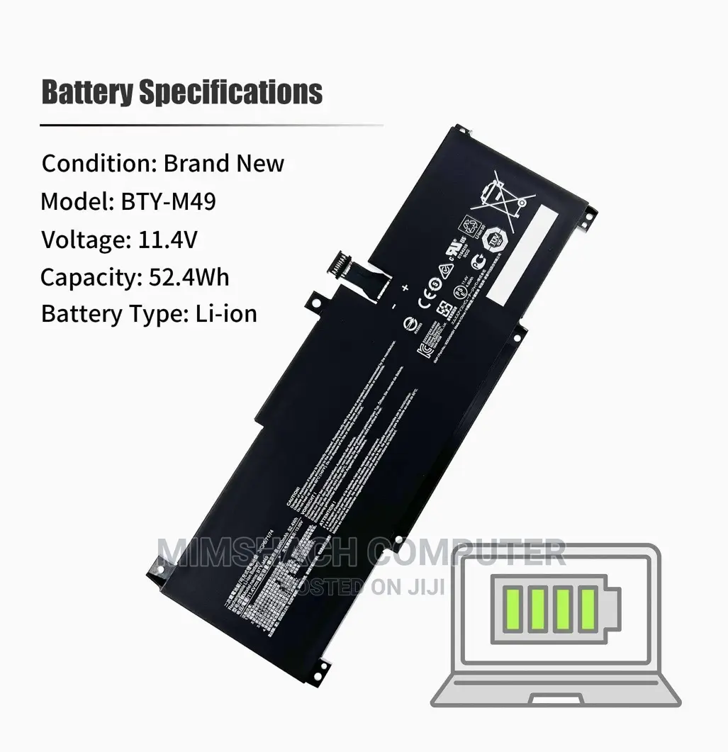 Msi Ms-14c1 Ms-14d1 Prestige 14 A10sc-009 A10rb-015c Battery