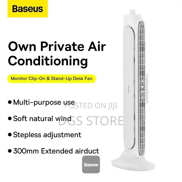 Baseus Refreshing Monitor Clip on Stand Up Desk Fan