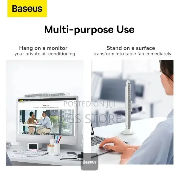 Baseus Refreshing Monitor Clip on Stand Up Desk Fan
