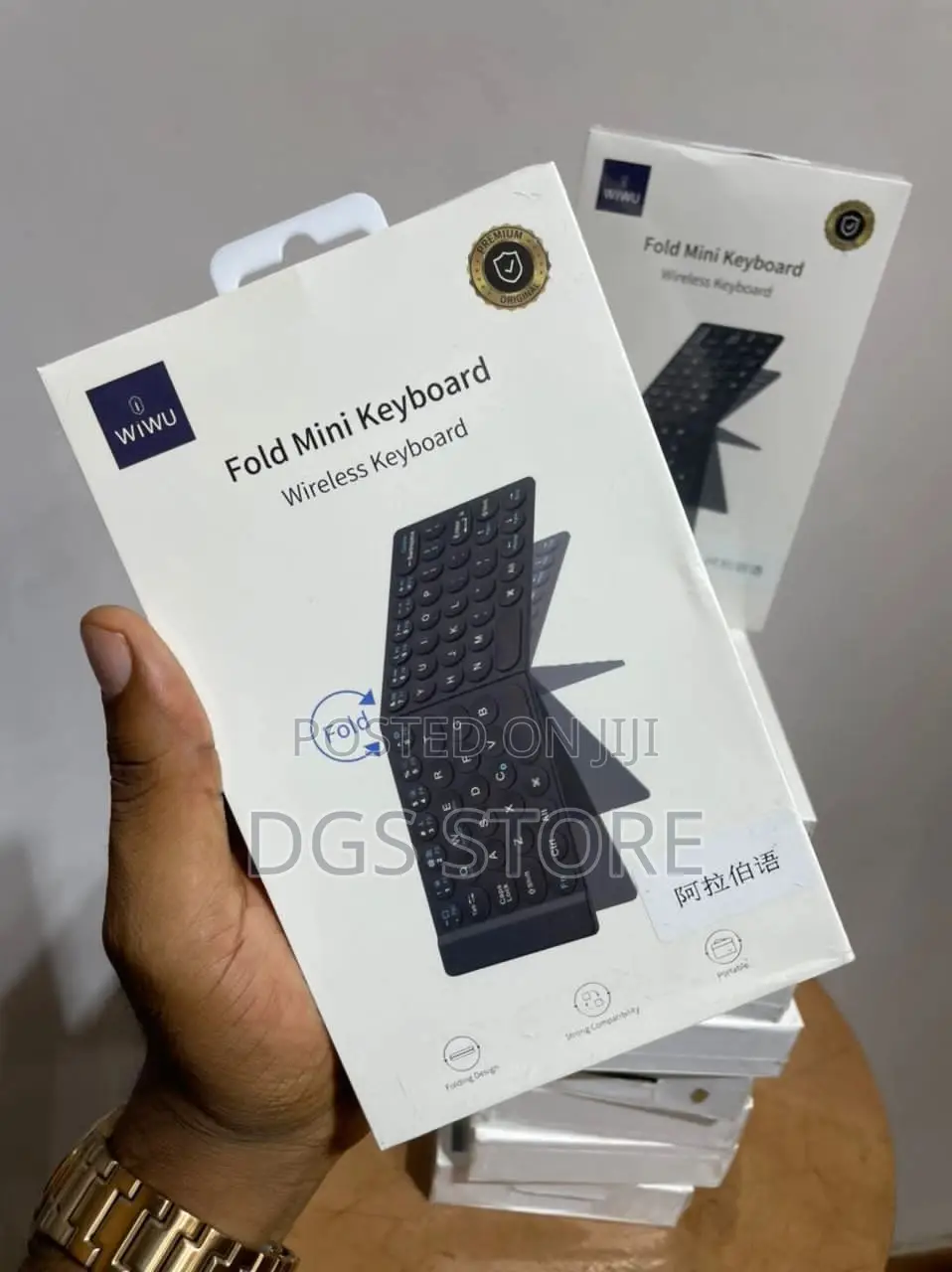 Wiwu Fold Mini Keyboard Bluetooth With Leather Carrying Case
