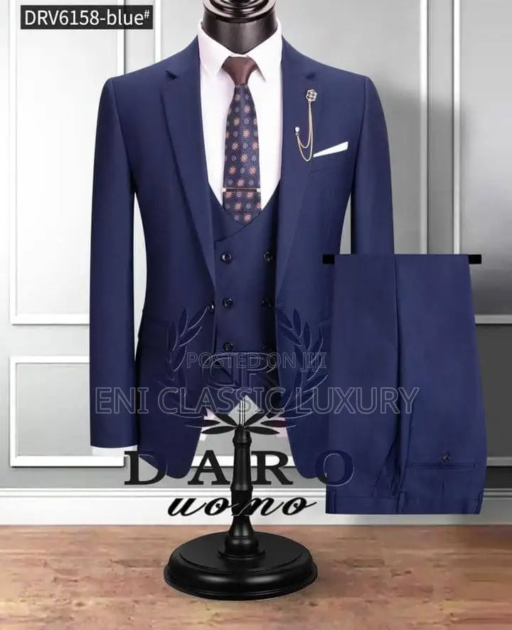 Classy Mens 3 Piece Slim Fit One Button Suit Tuxedo Set.