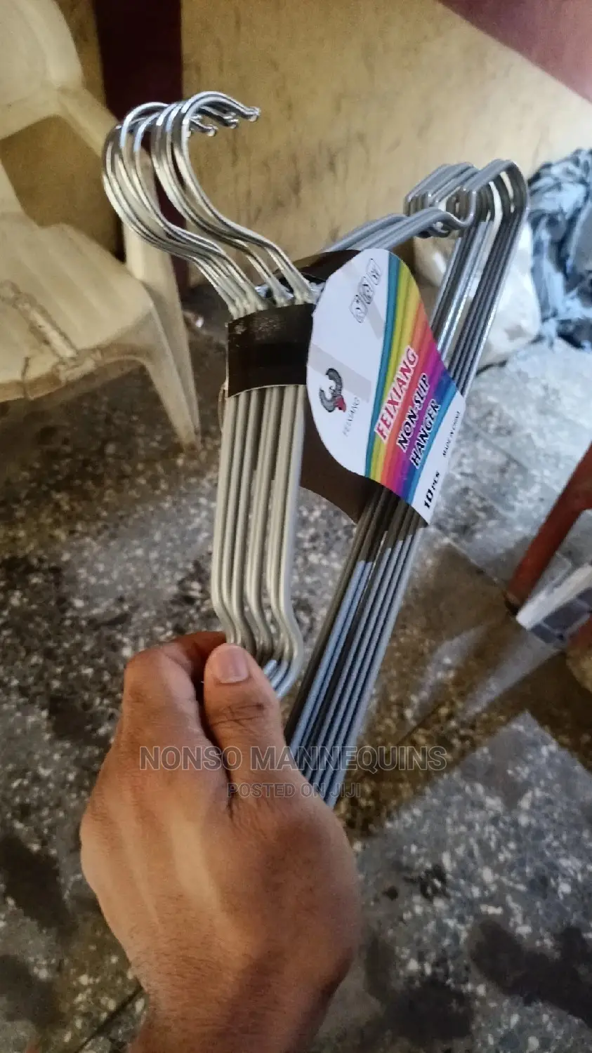 Different Colours of Coated Hangers for Clothes Display