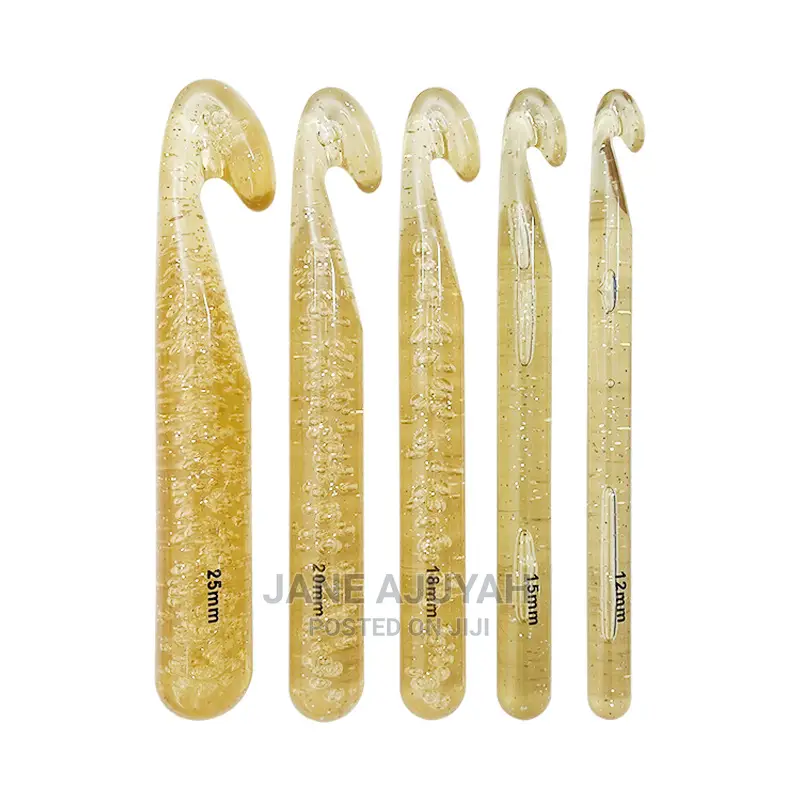 5pcs Set Large Size Transparent Craft Crochet Hook:12m-25mm