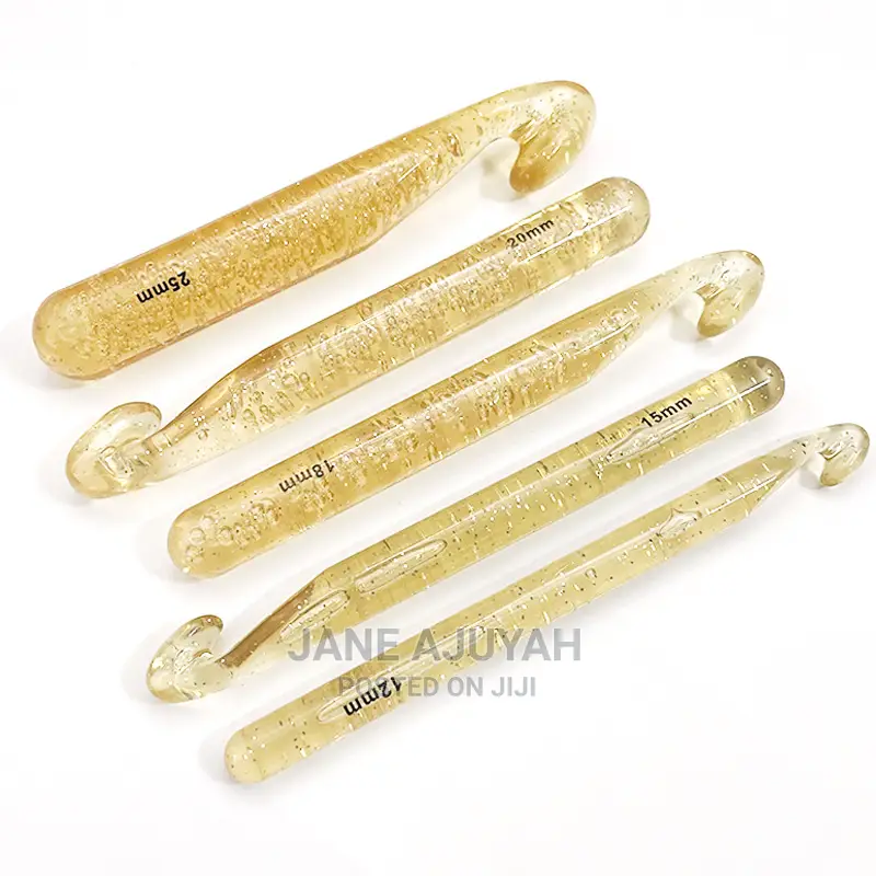 5pcs Set Large Size Transparent Craft Crochet Hook:12m-25mm